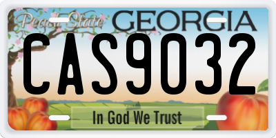 GA license plate CAS9032