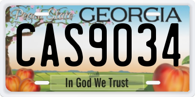 GA license plate CAS9034