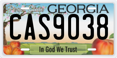GA license plate CAS9038