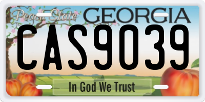 GA license plate CAS9039