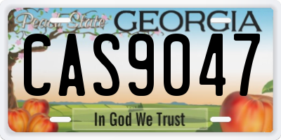 GA license plate CAS9047