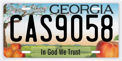 GA license plate CAS9058