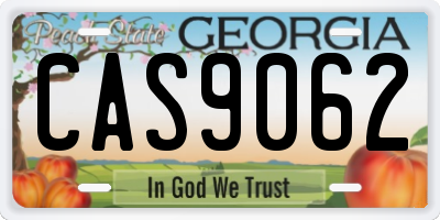 GA license plate CAS9062