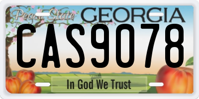 GA license plate CAS9078