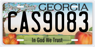 GA license plate CAS9083