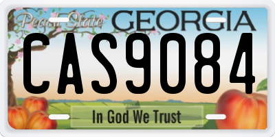 GA license plate CAS9084