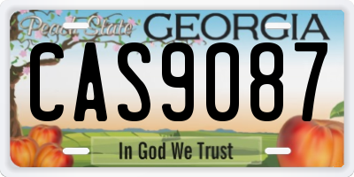 GA license plate CAS9087