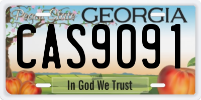 GA license plate CAS9091