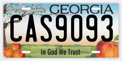 GA license plate CAS9093