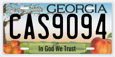 GA license plate CAS9094