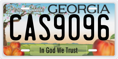 GA license plate CAS9096