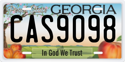 GA license plate CAS9098