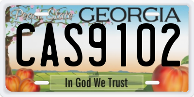 GA license plate CAS9102