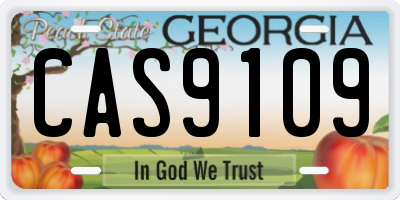 GA license plate CAS9109