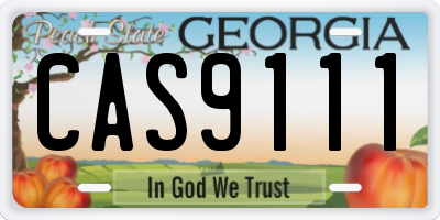 GA license plate CAS9111