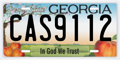 GA license plate CAS9112