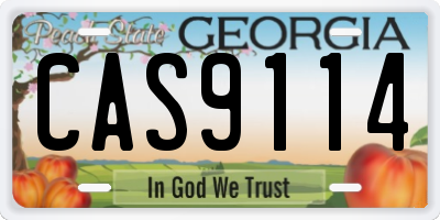 GA license plate CAS9114