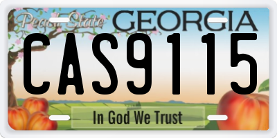 GA license plate CAS9115