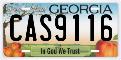 GA license plate CAS9116