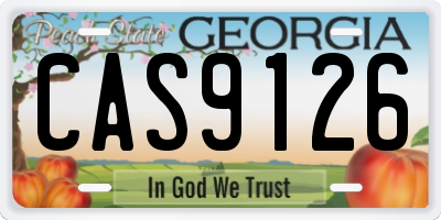 GA license plate CAS9126