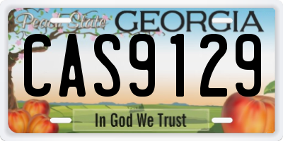 GA license plate CAS9129