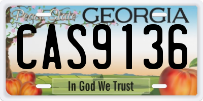 GA license plate CAS9136