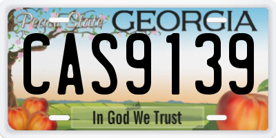 GA license plate CAS9139