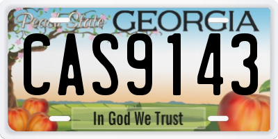 GA license plate CAS9143