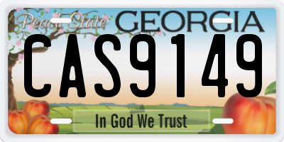 GA license plate CAS9149