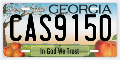 GA license plate CAS9150