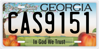 GA license plate CAS9151