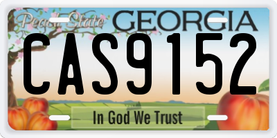 GA license plate CAS9152