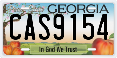 GA license plate CAS9154