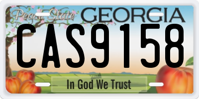 GA license plate CAS9158
