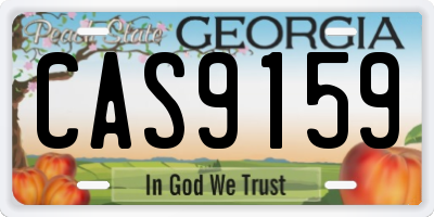 GA license plate CAS9159