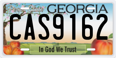 GA license plate CAS9162