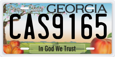 GA license plate CAS9165