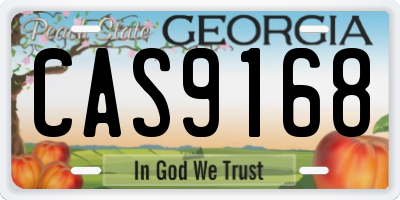 GA license plate CAS9168