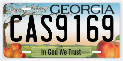 GA license plate CAS9169