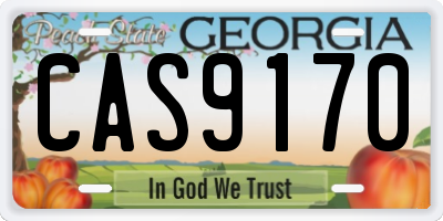 GA license plate CAS9170