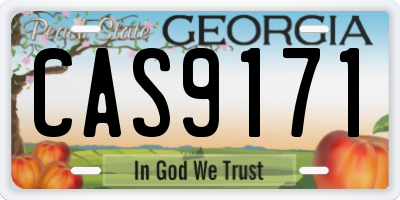 GA license plate CAS9171