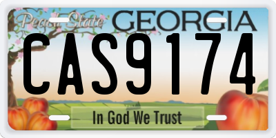 GA license plate CAS9174
