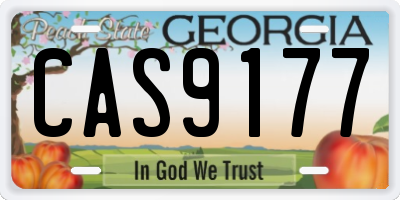 GA license plate CAS9177