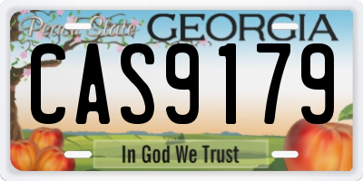 GA license plate CAS9179