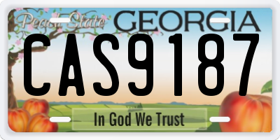 GA license plate CAS9187