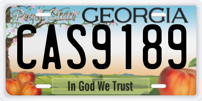 GA license plate CAS9189