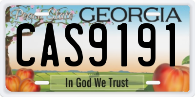GA license plate CAS9191