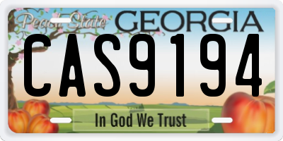 GA license plate CAS9194