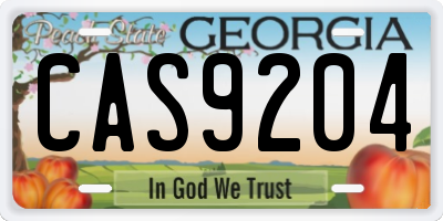 GA license plate CAS9204