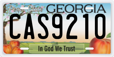 GA license plate CAS9210